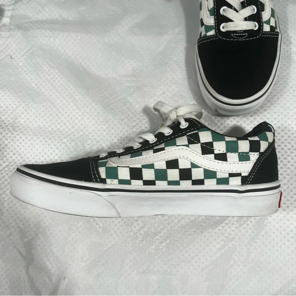 Vans Ward Checkerboard Sneakers Green and Black, Youth Sz 3.5 - Picture 7 of 12